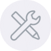 Das Icon zeigt einen Stift und eine Zange, die sich kreuzen